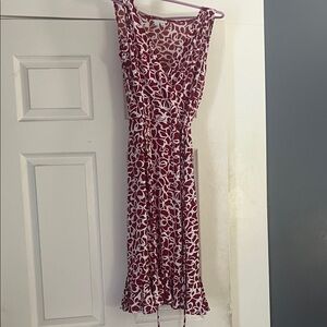 London Times Red and White Midi Dress